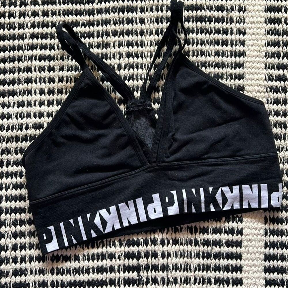 PINK VIctoria secret size small black and white sports bra